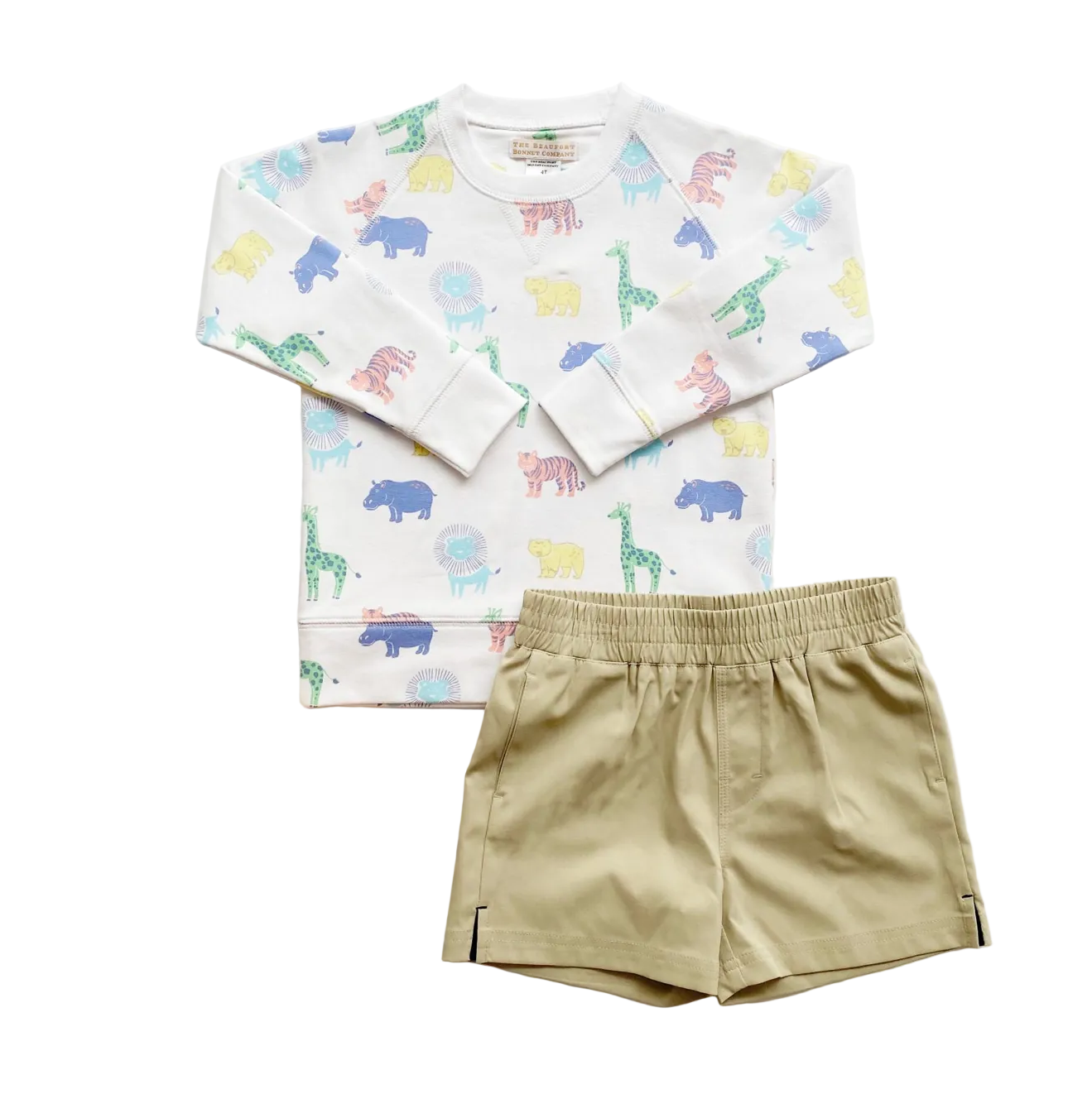 Cassidy Comfy Crewneck French Terry Wittle Wild One Worth Ave White
