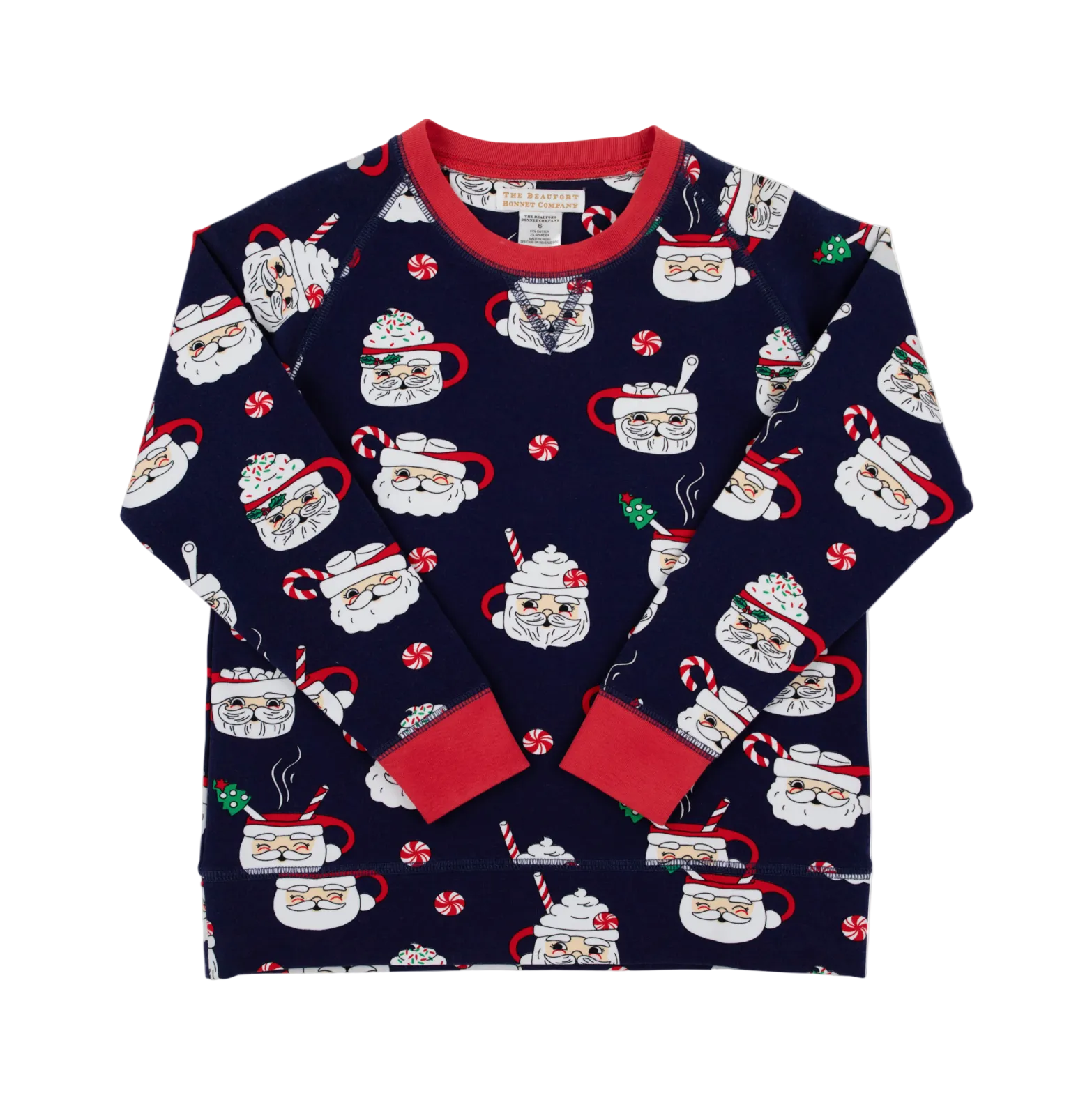 Cassidy Comfy Crewneck Keeping Spirits Bright (Nantucket Navy)/Richmond Red