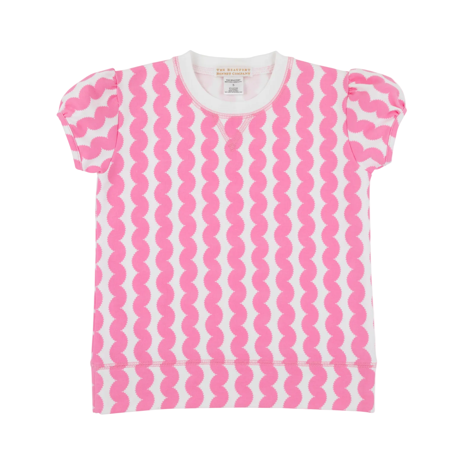 Cassidy Comfy Crewneck Short Puff Sleeve Tribeca Trims Worth Ave White