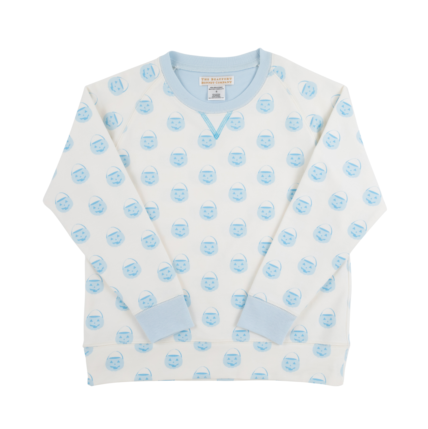 Cassidy Comfy Crewneck Vintage-Prep Pumpkin Pails (Buckhead Blue)/Buckhead Blue