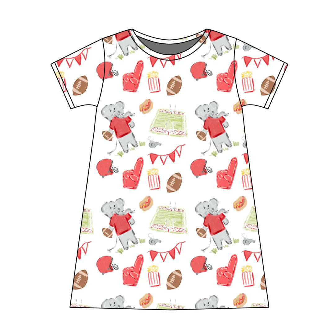 PRE-ORDER Charlotte Play Dress- Game Day Elephant