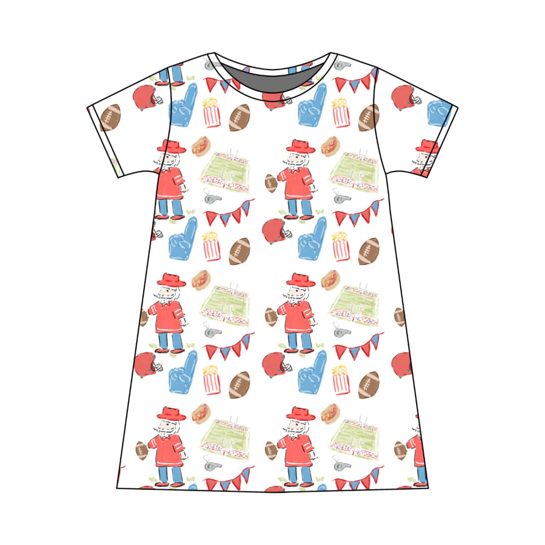 PRE-ORDER Charlotte Play Dress- Game Day Red and Blue