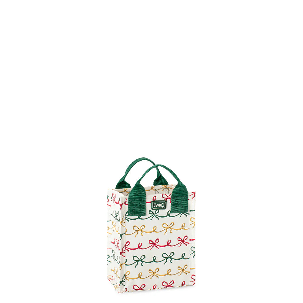 Christmas Bows Mini Reusable Gift Bag