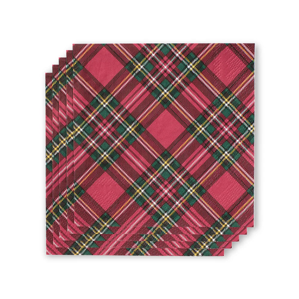 Christmas Plaid Cocktail Napkins