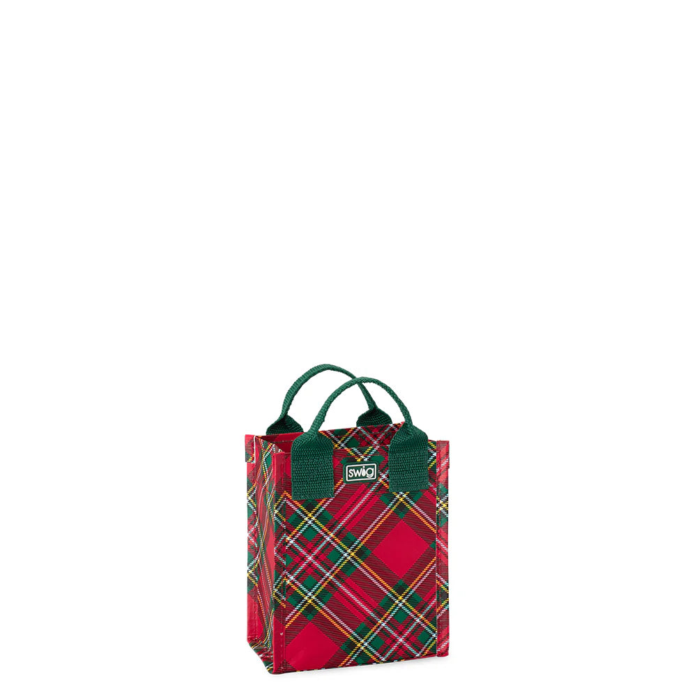 Christmas Plaid Mini Reusable Gift Bag
