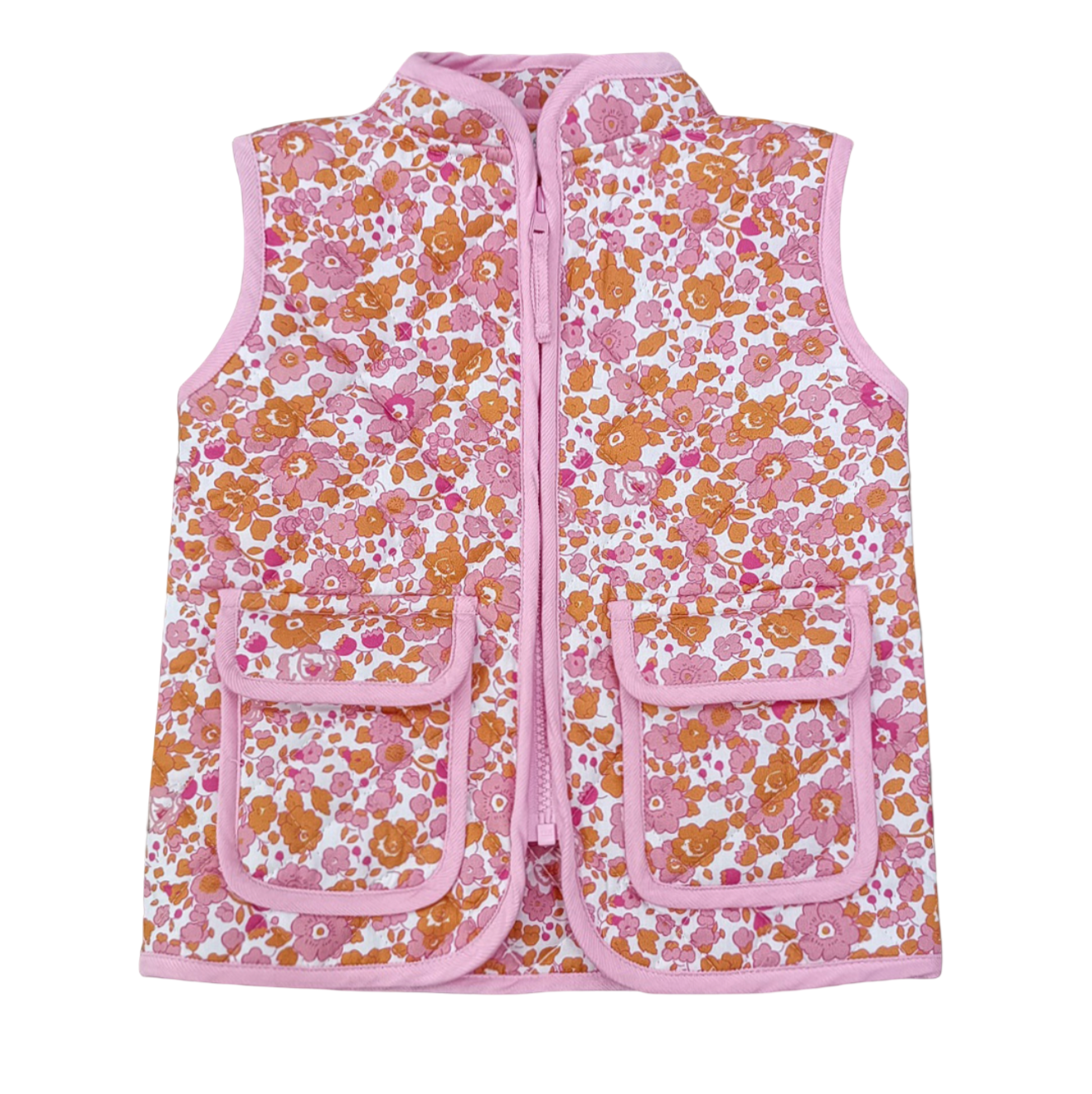 Cindi Vest - Pink & Orange Libba Floral