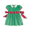 Cindy Lou Sash Dress Velveteen Kiawah Kelly Green Worth Ave White