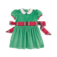 Cindy Lou Sash Dress Velveteen Kiawah Kelly Green Worth Ave White