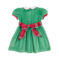Cindy Lou Sash Dress Velveteen Kiawah Kelly Green Worth Ave White