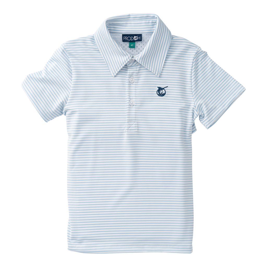PRE-ORDER Boy's Short Sleeve Pro Performance Polo - Clear Sky Stripe