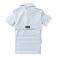 PRE-ORDER Boy's Short Sleeve Pro Performance Polo - Clear Sky Stripe