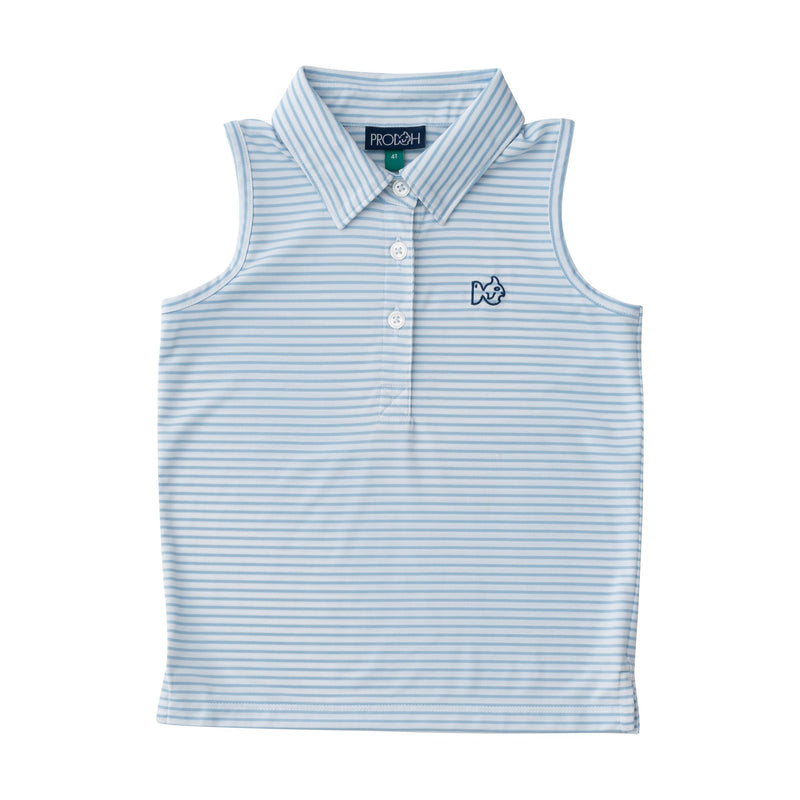 Clear Sky Stripe Sleeveless Pro Performance Polo