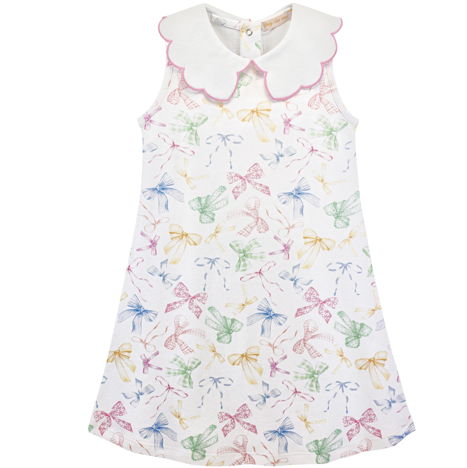 Confetti Bows Dress with Scalloped Collar