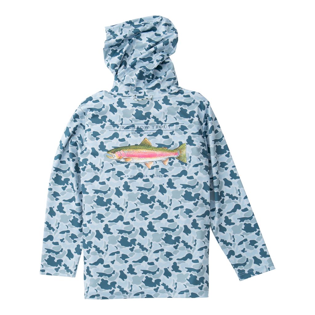 PRE-ORDER Kid's Pro Performance Hoodie T-shirt - Cool Blues Break Point Camo