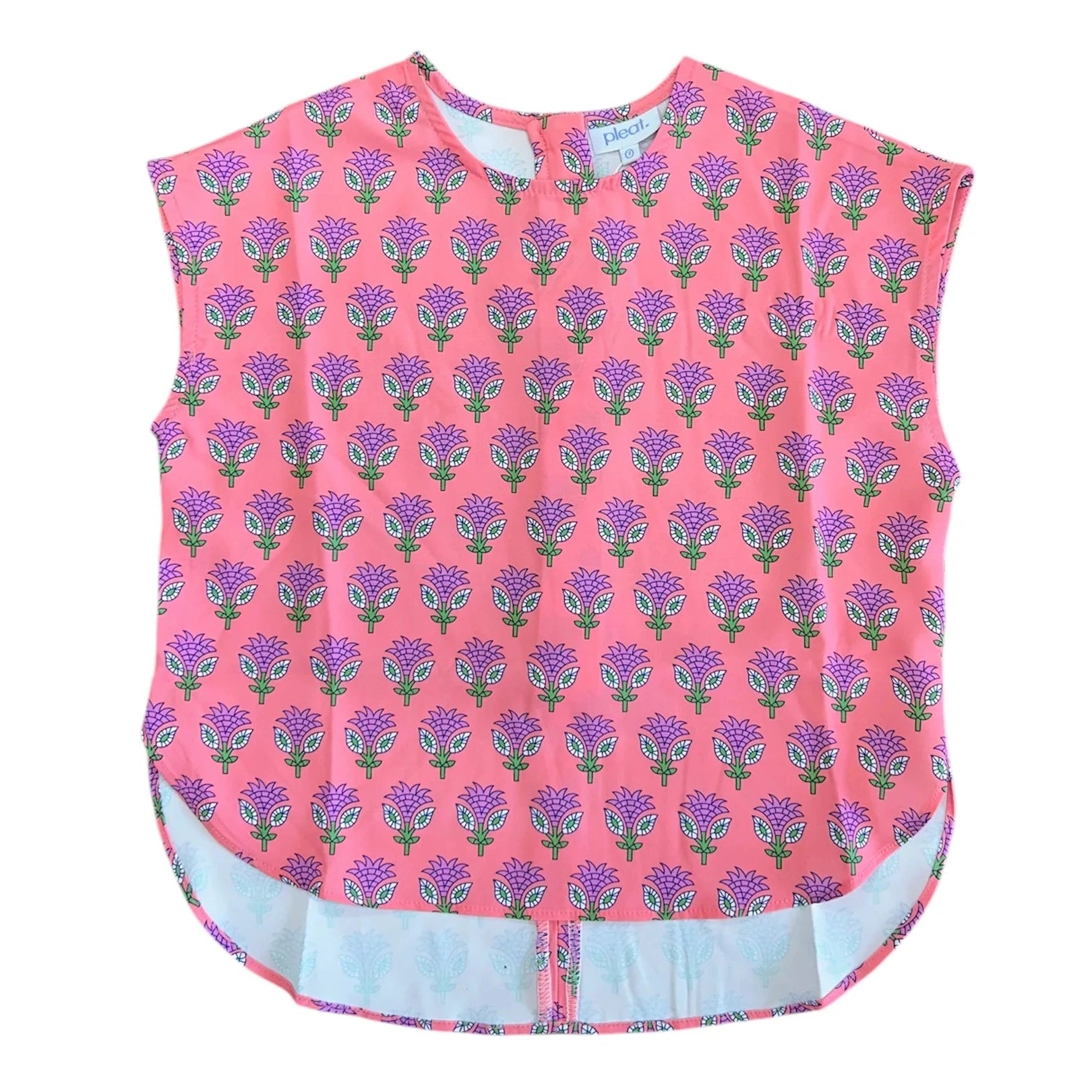 Coral Block Print Mae Top