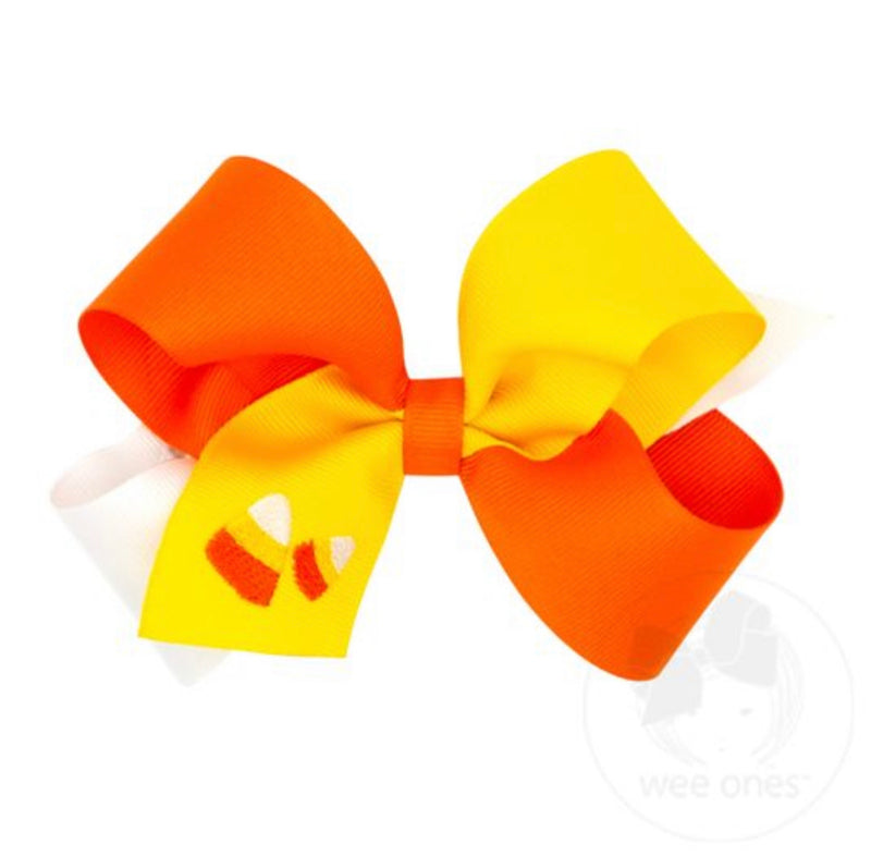 Wee Ones King Candy Corn Color Block Bow