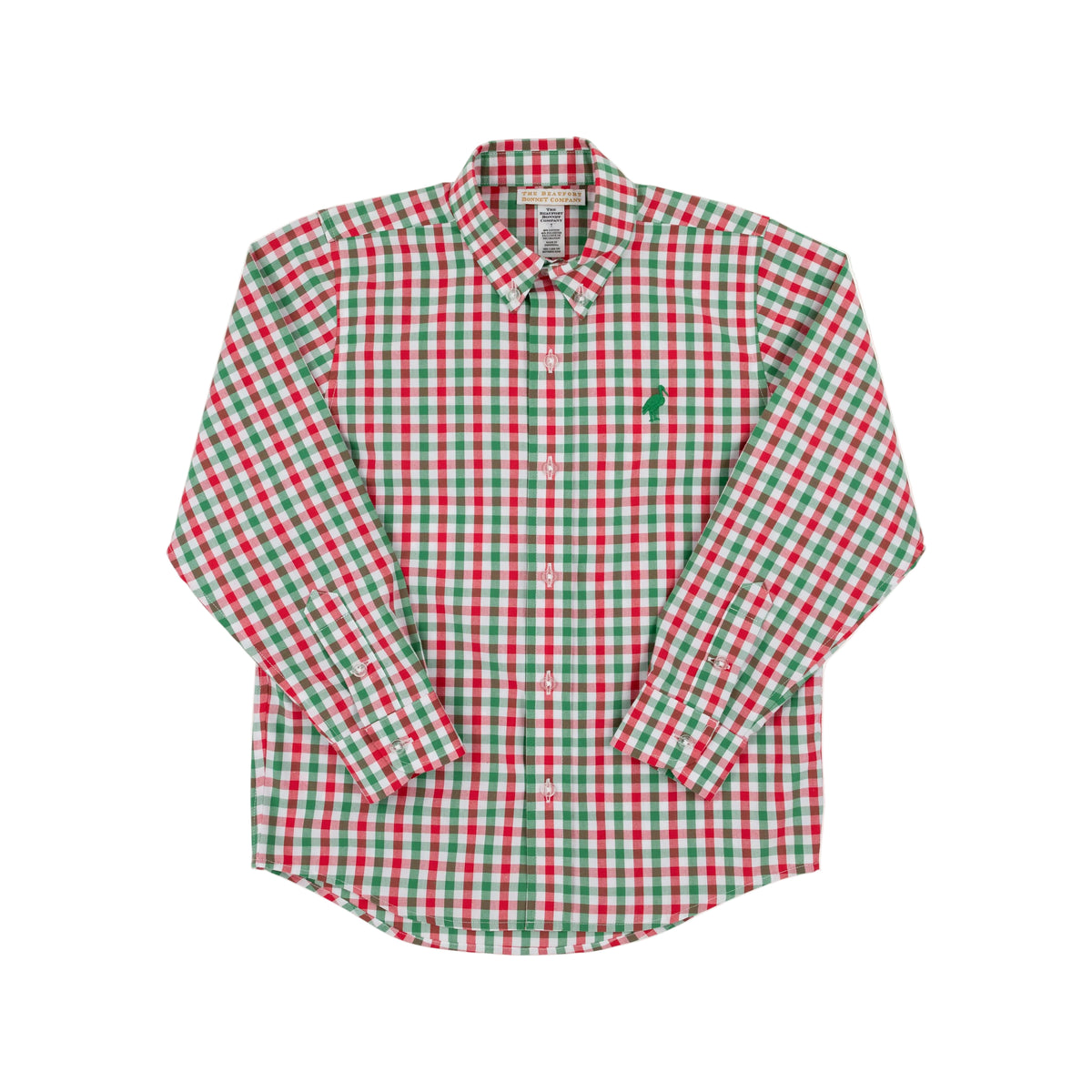 Dean's List Dress Shirt Richmond Red and Kiawah Kelly Green Gingham/Kiawah Kelly Green