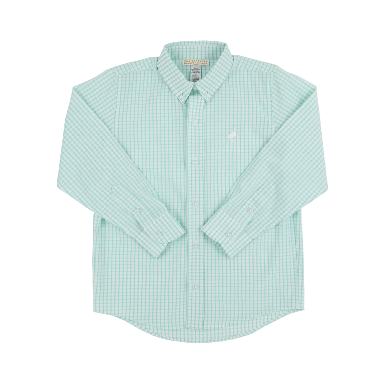 Dean's List Dress Shirt Turks Teal Windowpane Worth Ave White