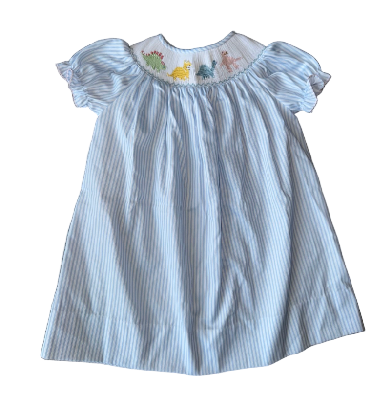 Smocked Dino Bishop Dress