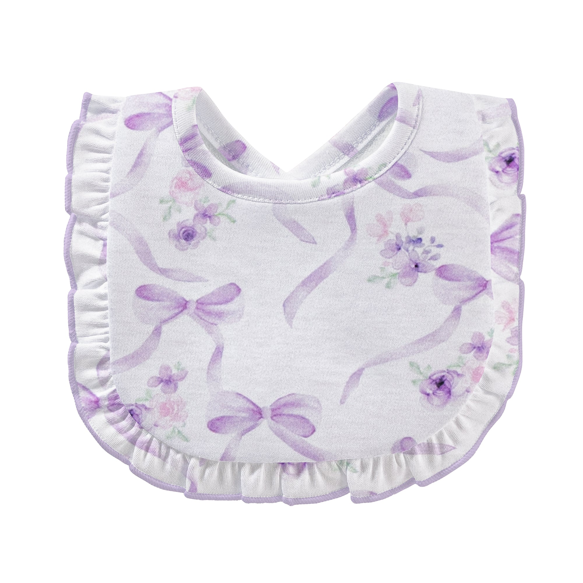 Dreamy Ties Printed Pima Bib With Ruffle