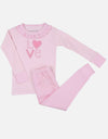 Love Appliqué Pink Ruffle Pajamas