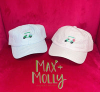 Blue Seersucker Golf Cart Hat