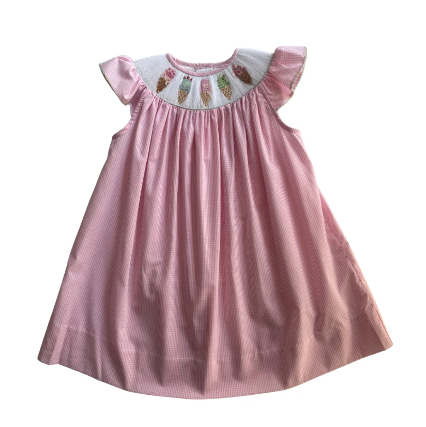 Emma Smocked Ice Cream Bishop Dress