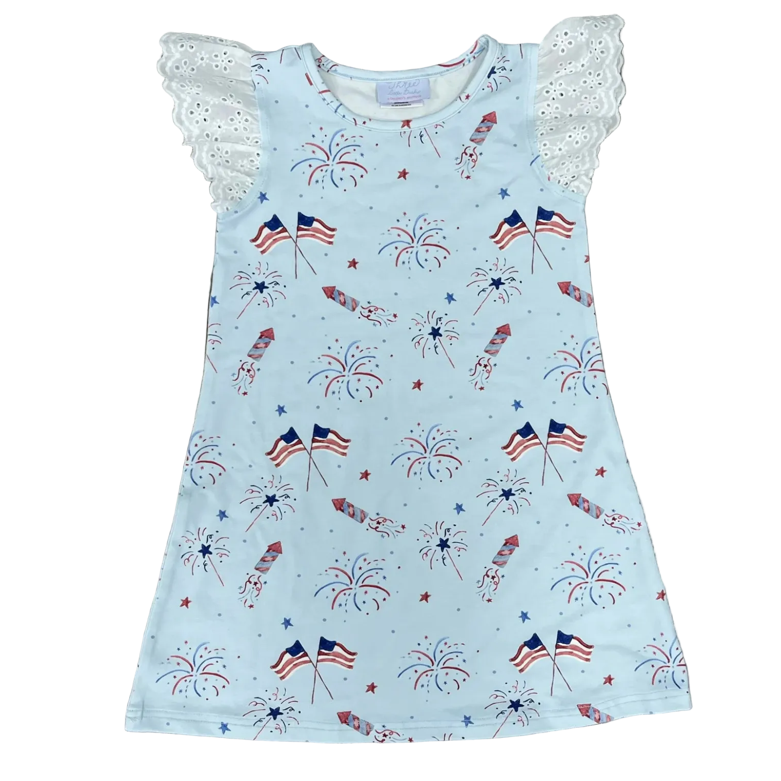 Evelyn Eyelet Sleeve Dress- Fireworks and Freedom