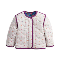 Floral Quilted Reversible Girls Jacket