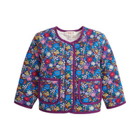 Floral Quilted Reversible Girls Jacket