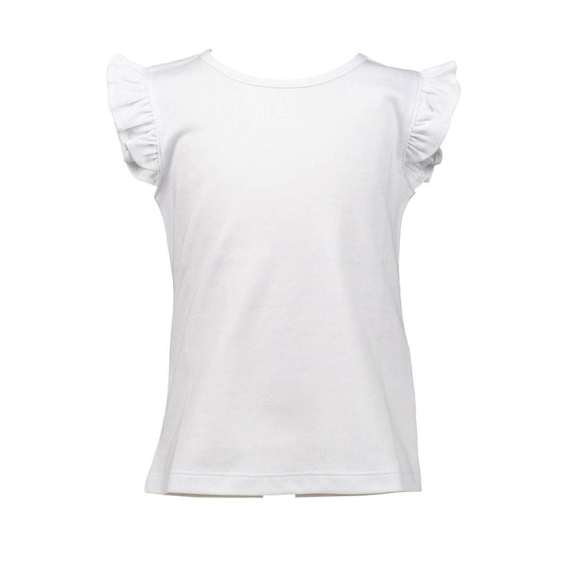 Flutter Sleeve Girl White Shirt