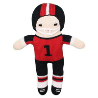Football Player Knit Doll - Red and Black