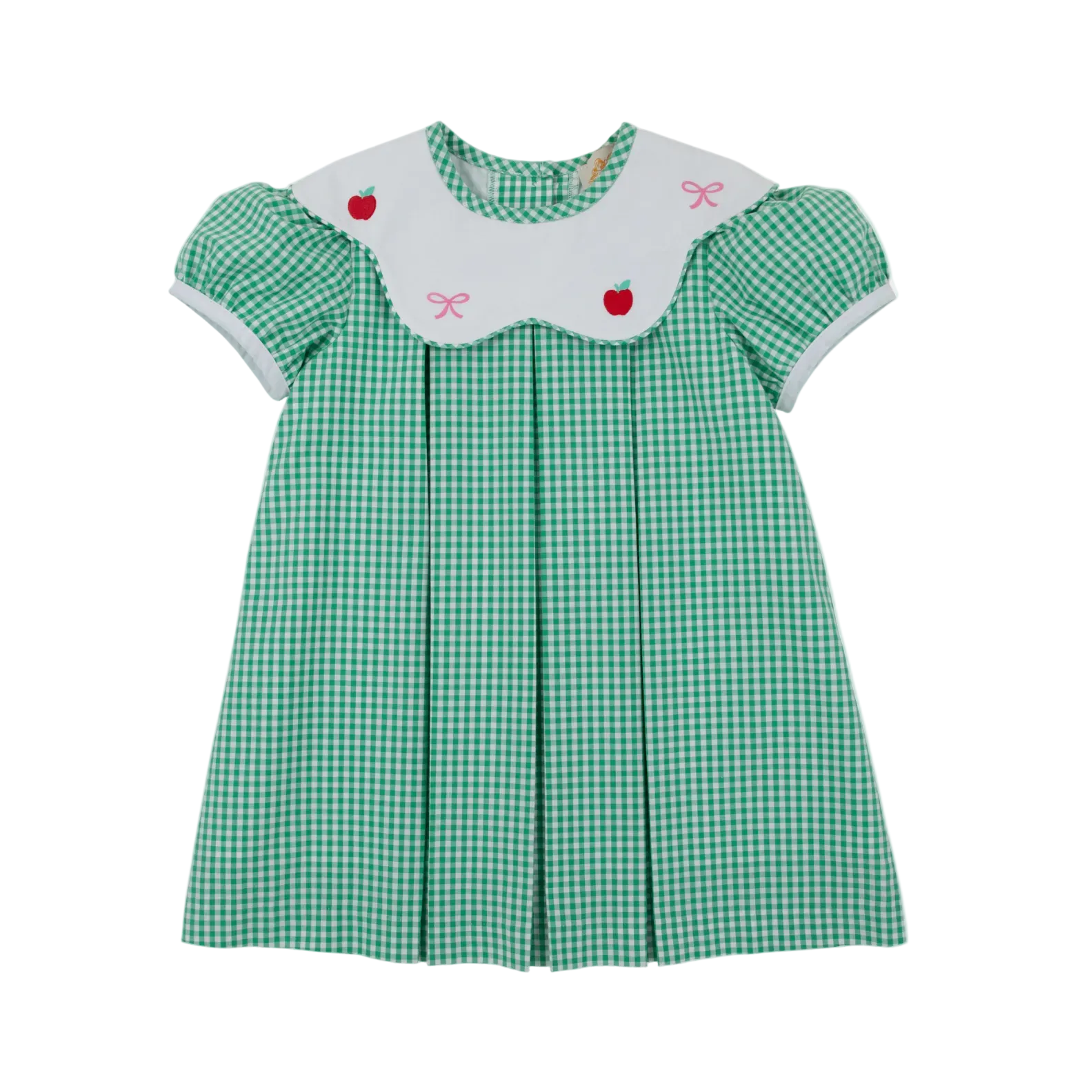 Frenchy Frock Gibson Island Green Mini Gingham/Worth Ave White/Apples and Bows