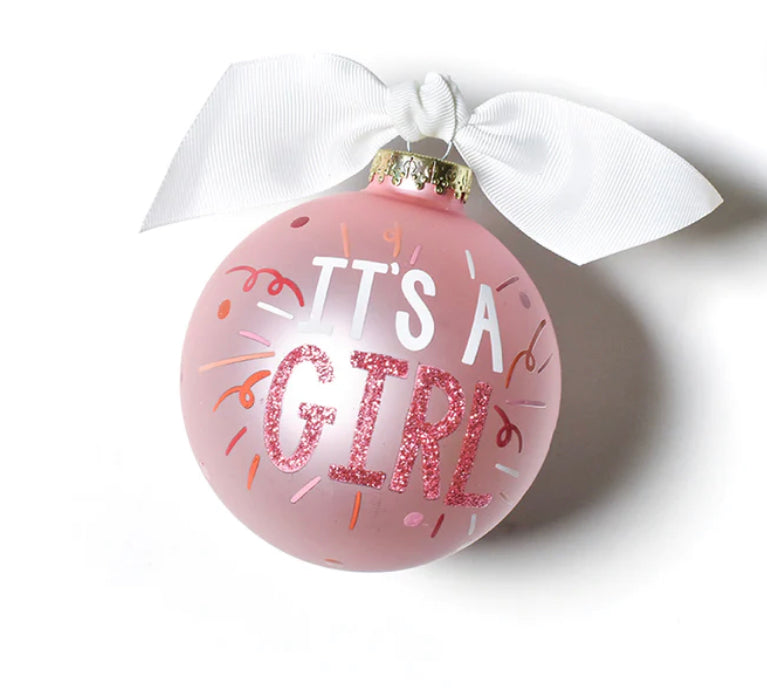 It's a Girl Glass Ornament