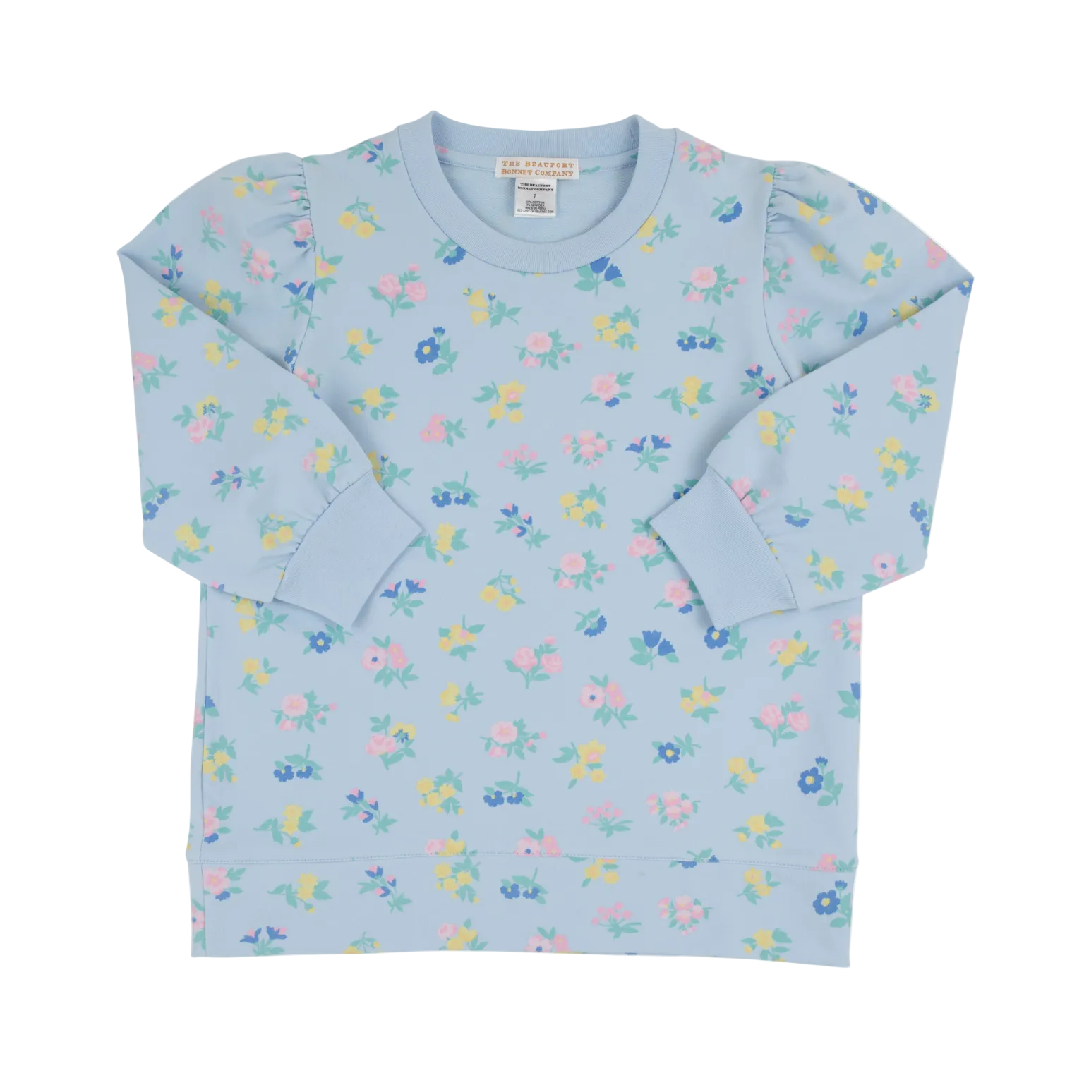 Girl's Is It Saturday Sweatshirt Little London Flowers Buckhead Blue