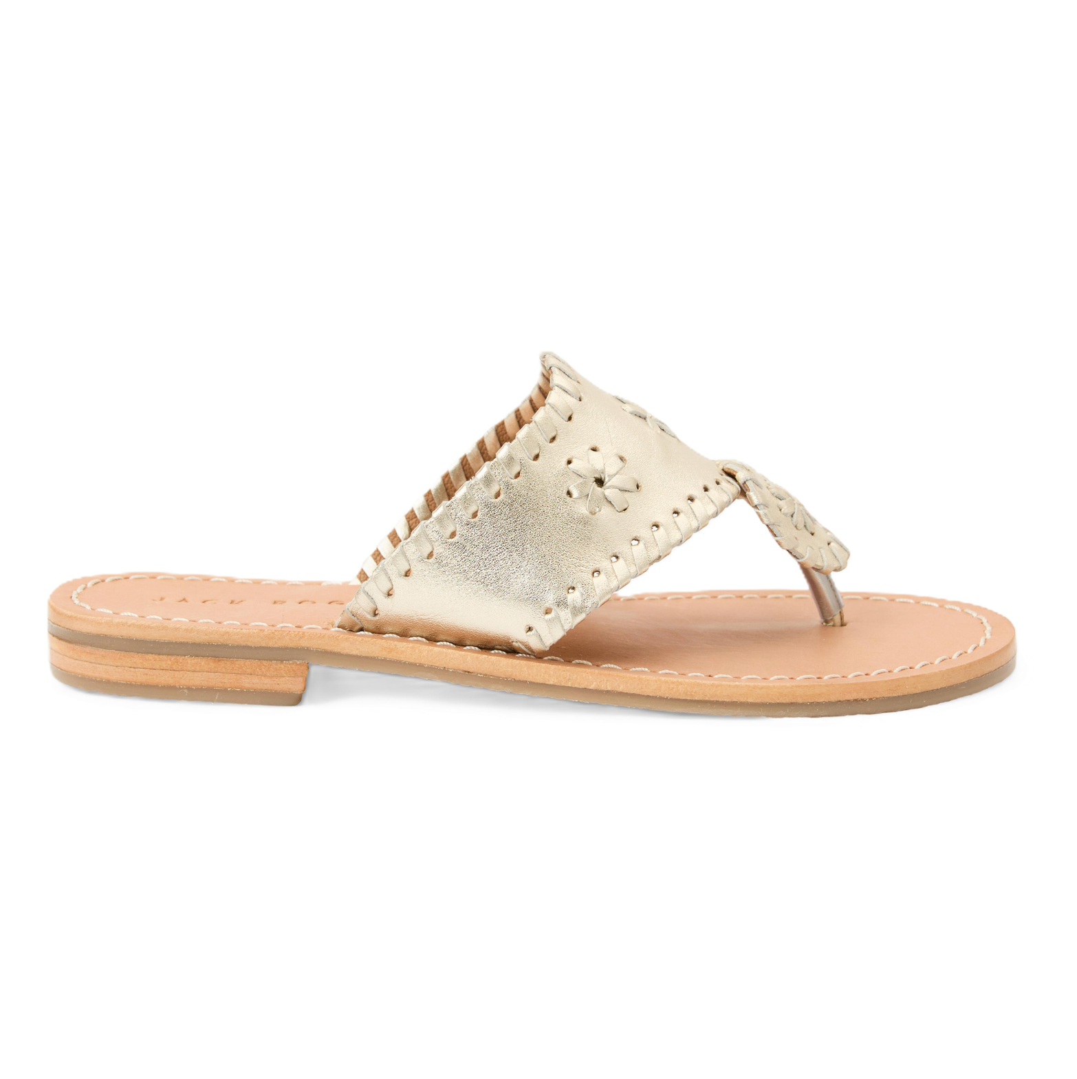 Girls Jacks Flat Sandal - Metallic Nappa