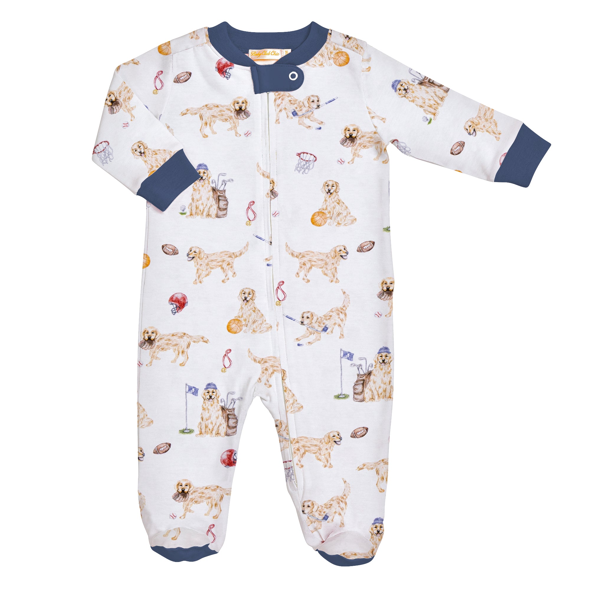 Golden League Printed Pima Zipped Footie