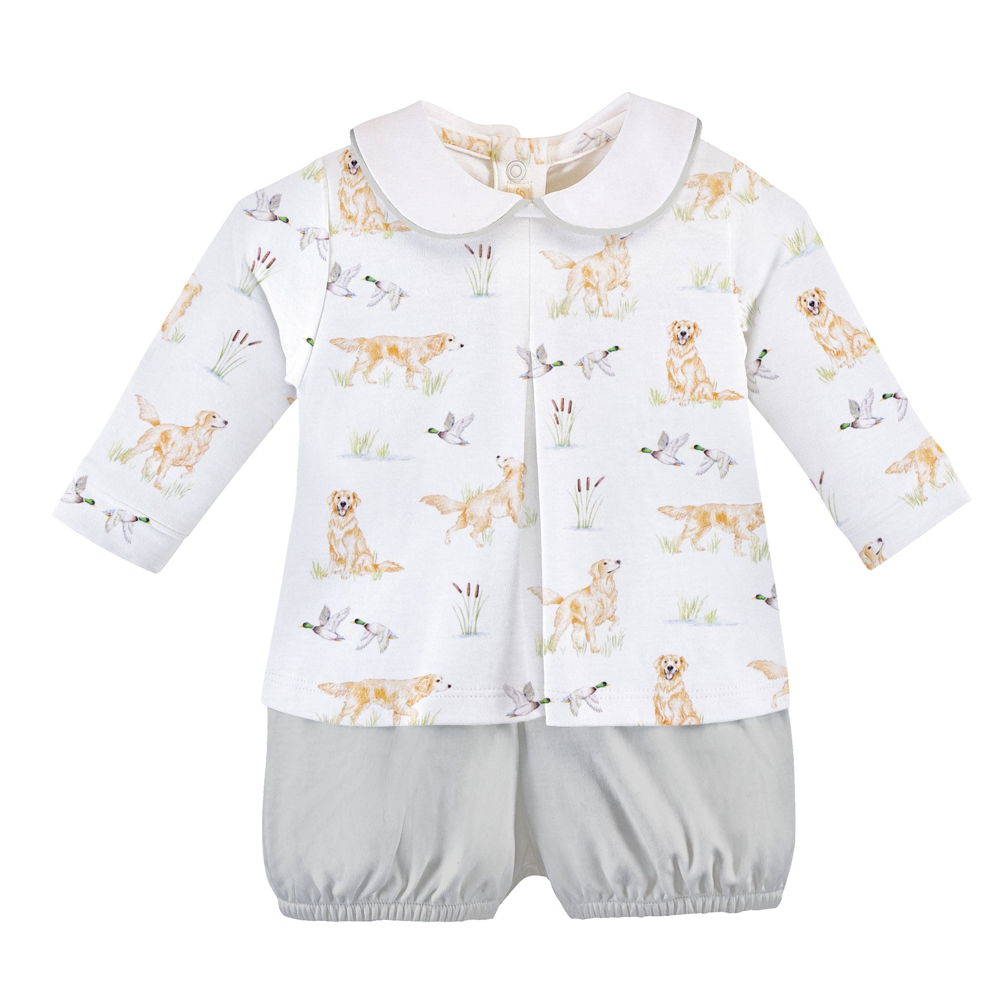 Goldens & Mallards Printed Pima Diaper Set