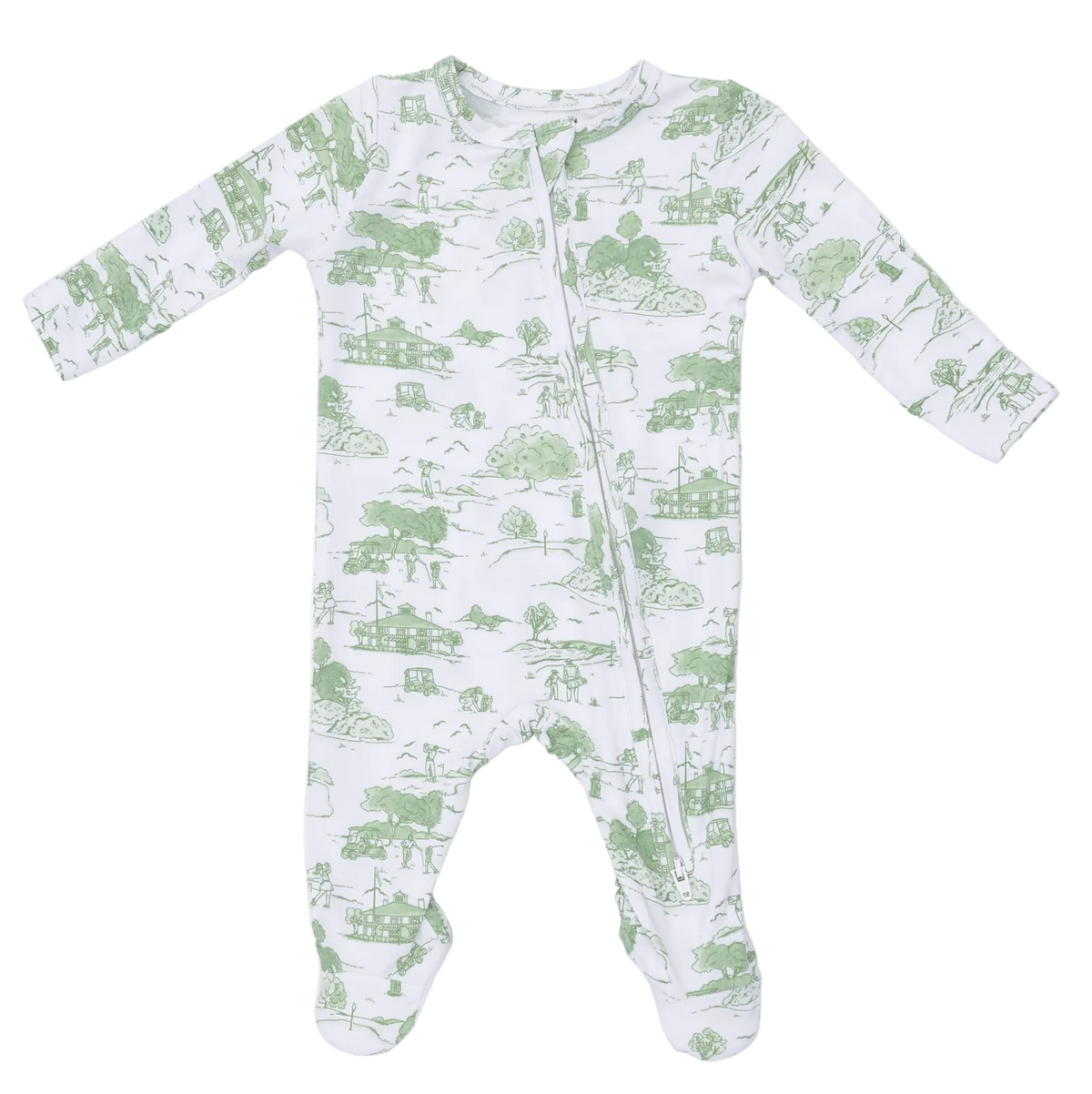 Golf Toile Green 2 Way Zipper Footie
