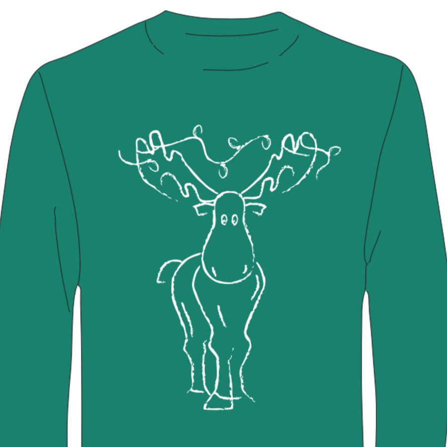 LS Green Moose T-Shirt