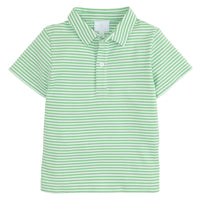 Green Striped Polo - Short Sleeve