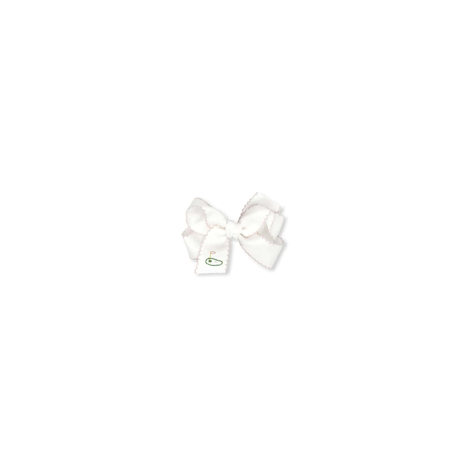 Hallie Hair Bow - Legacy White, Pensacola Pink Golf