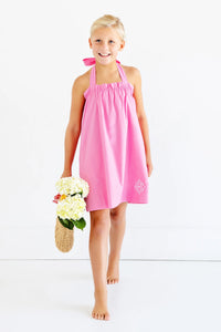 Hamptons Hot Pink-Libby Bess Halter Dress-Broadcloth