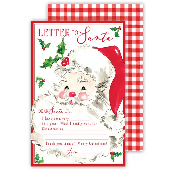 Handpainted Holiday Santa Letter to Santa