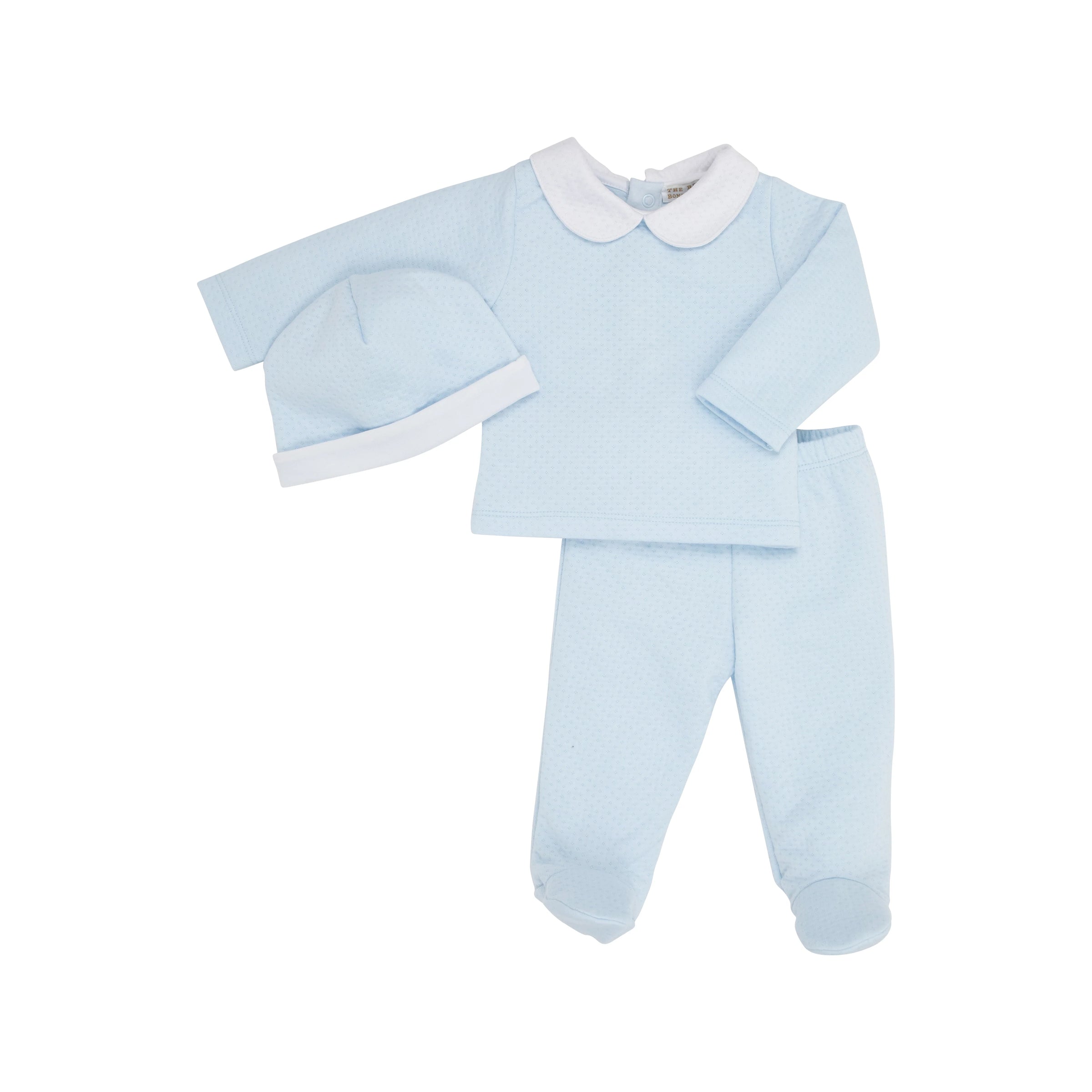 Hart's Hold Me Set (Pima Jacquard) Buckhead Blue with Worth Avenue White