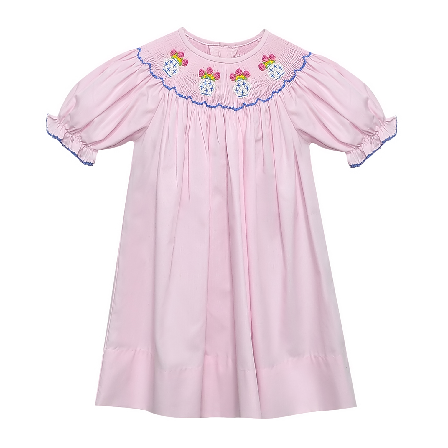 Heirloom Vase Smocked Bishop Dress