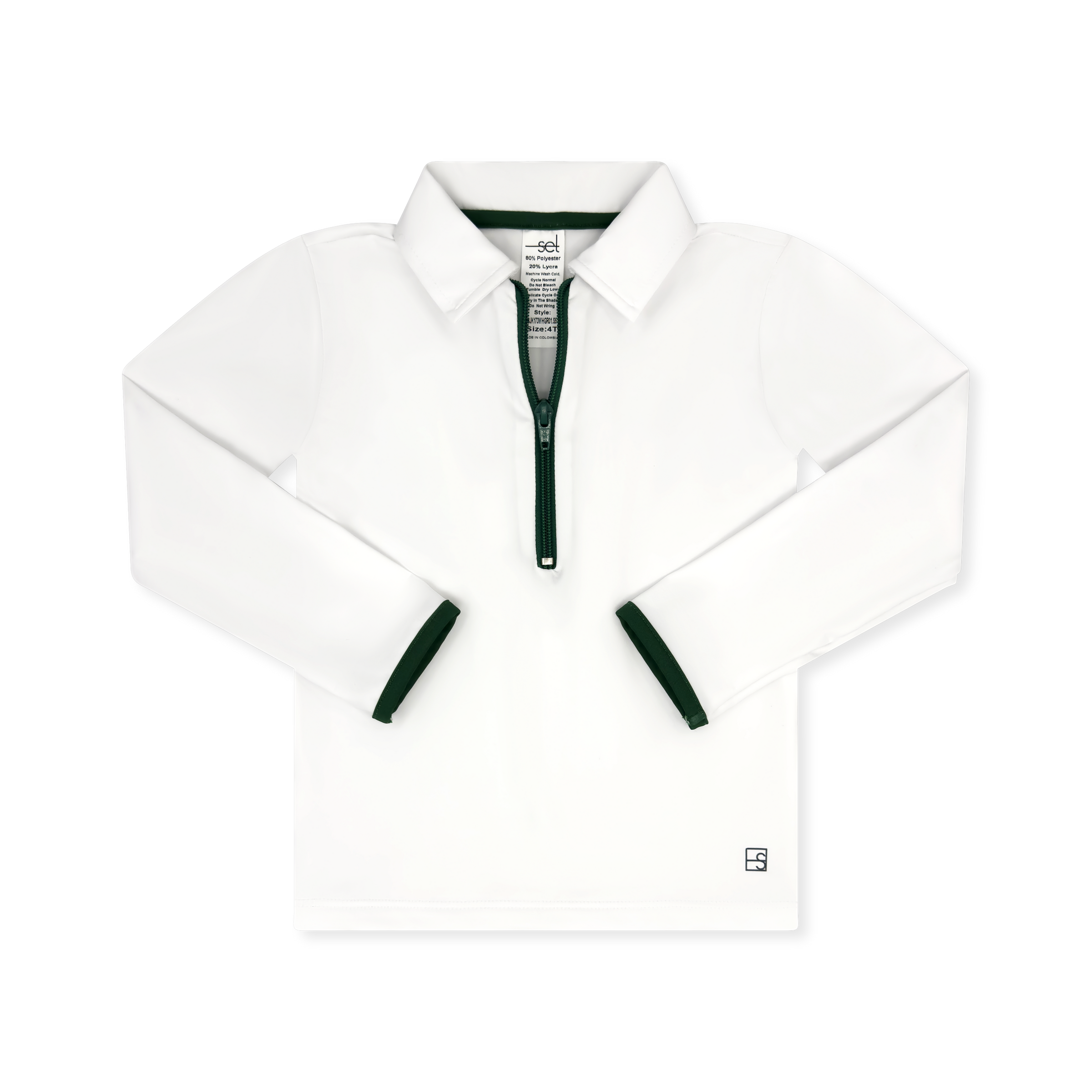 Henry Half Zip - Pure Coconut/ Augusta Green