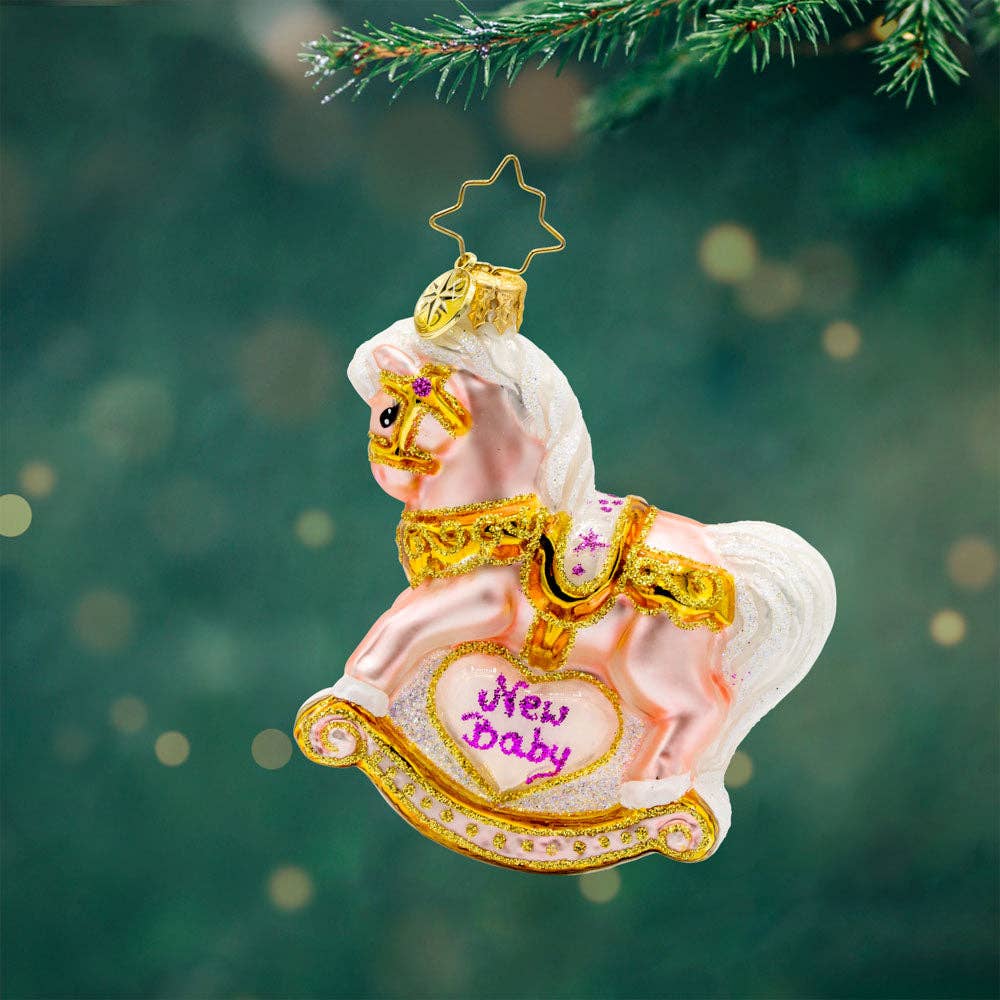 Holiday Glass Ornament – Babys First Christmas Filly Gem
