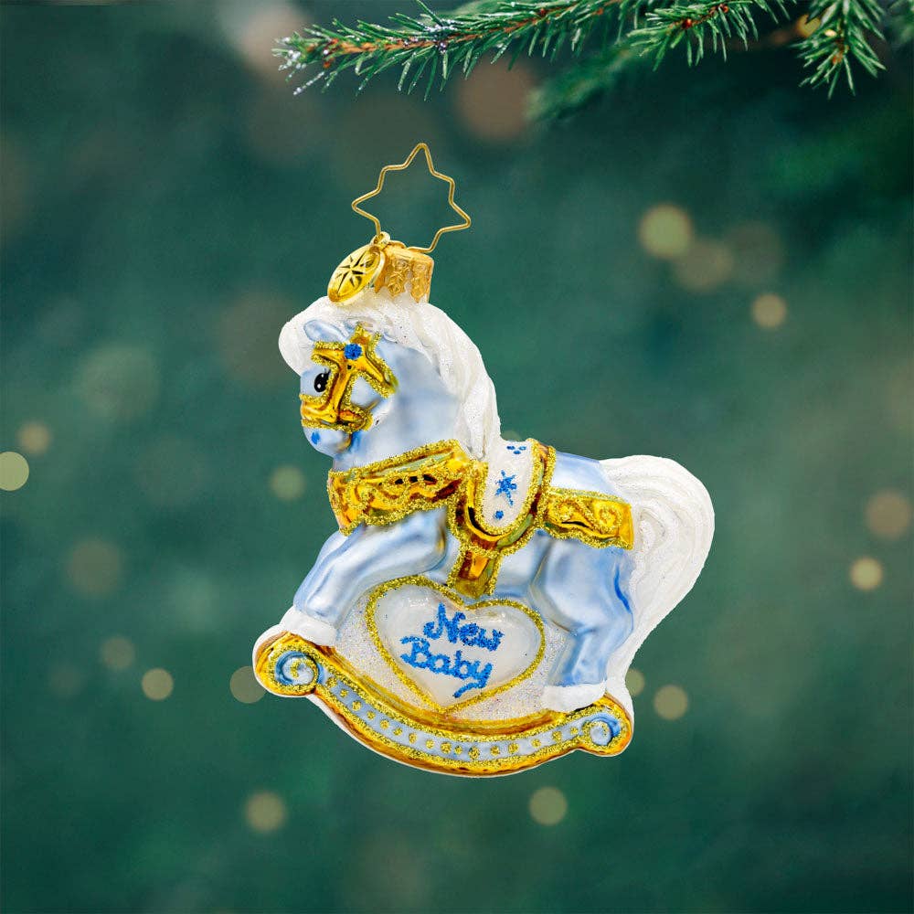 Holiday Glass Ornament – Babys First Christmas Foal Gem