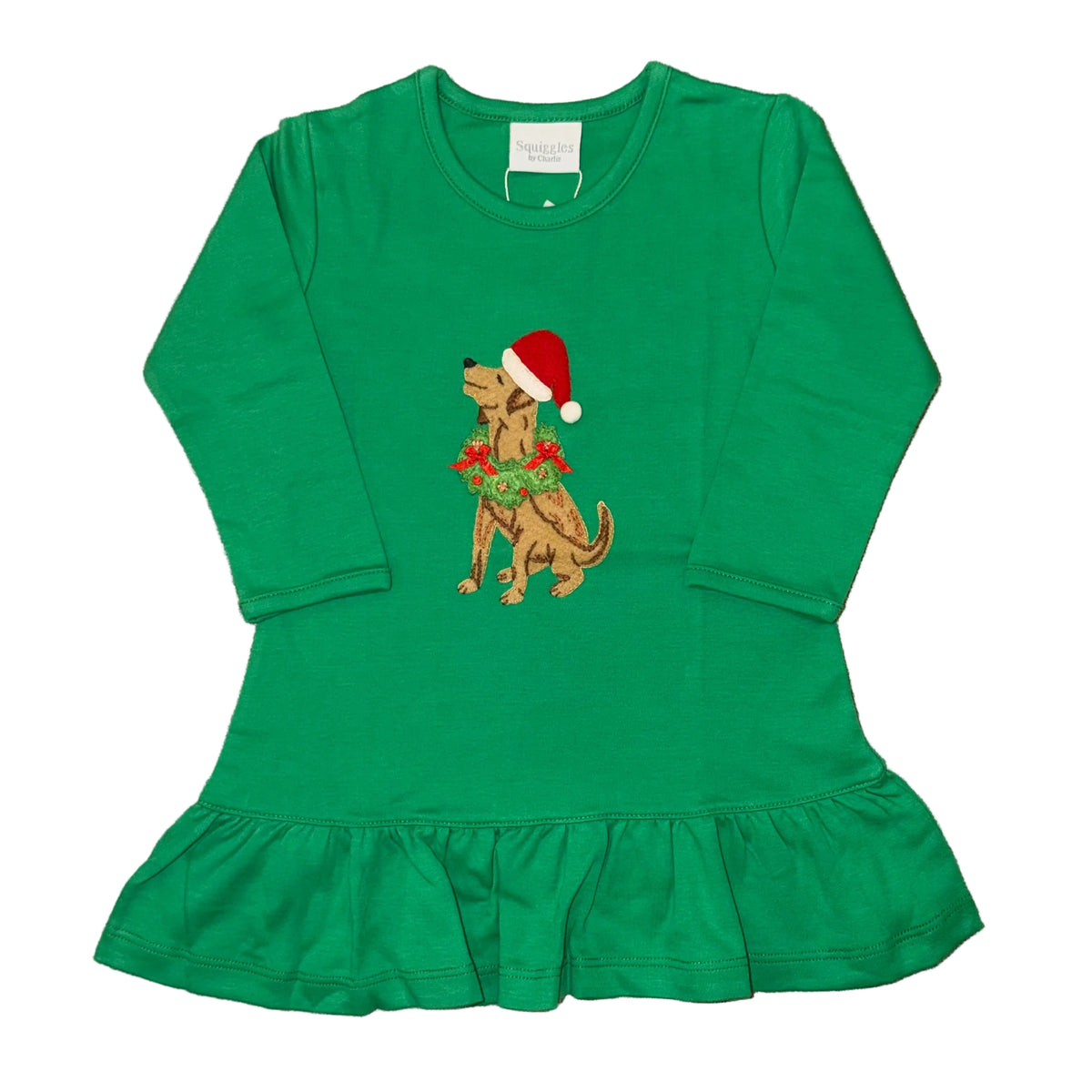 Holiday Hound Ruffle Dress